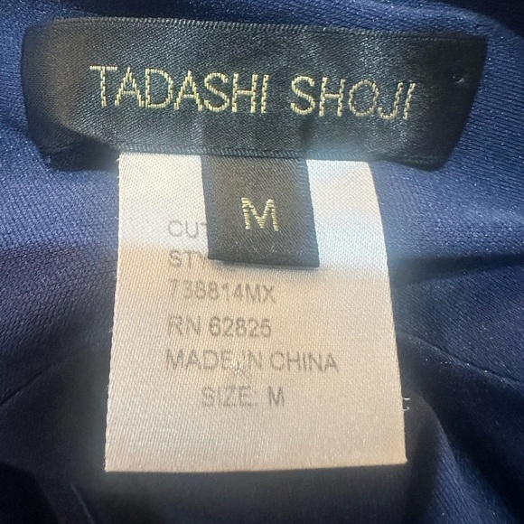 Tafashi Shoji Womens Navy Mesh Draped Dress Size M - Picture 7 of 10